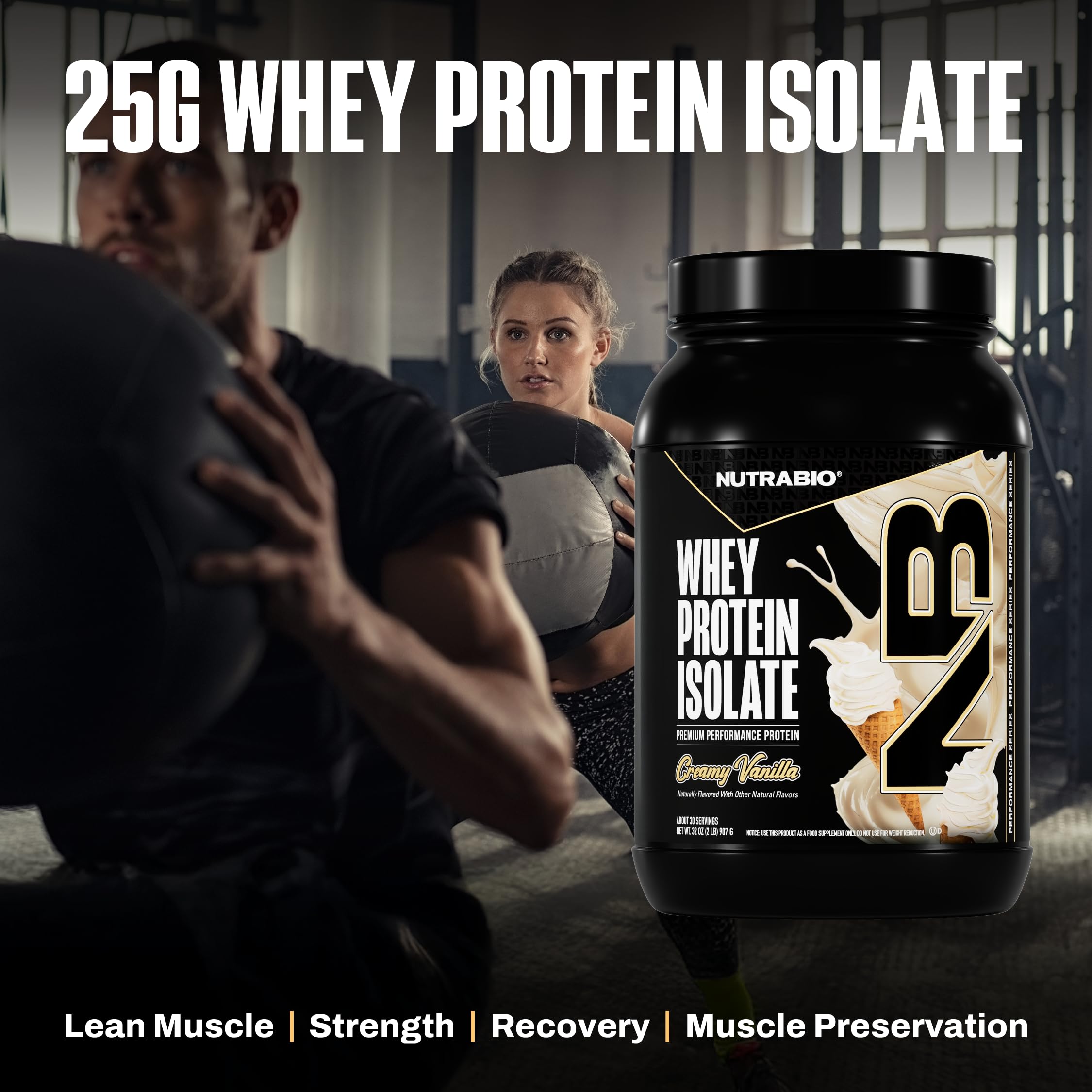 NutraBio 100% Whey Protein Isolate Protein Powder, 25g Protein with Complete Amino Acid Profile, Non-GMO, Soy & Gluten Free, Low Carb, Low Calorie Whey Protein Powder, Creamy Vanilla, 2 Lbs - Image 6