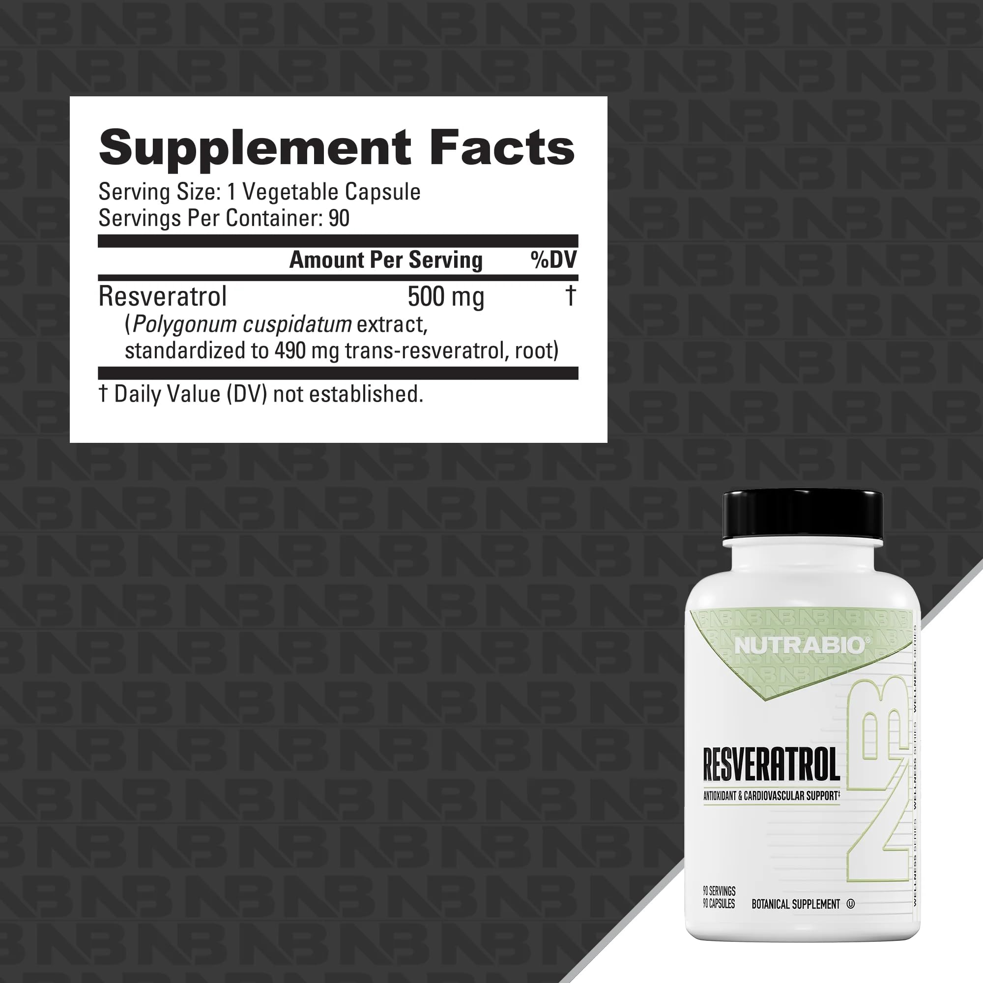 NutraBio 98% Pure Resveratrol Supplement 500mg - Standardized to 490mg Trans Resveratrol, Heart Health and Antioxidant Defense - 90 Capsules - Image 4