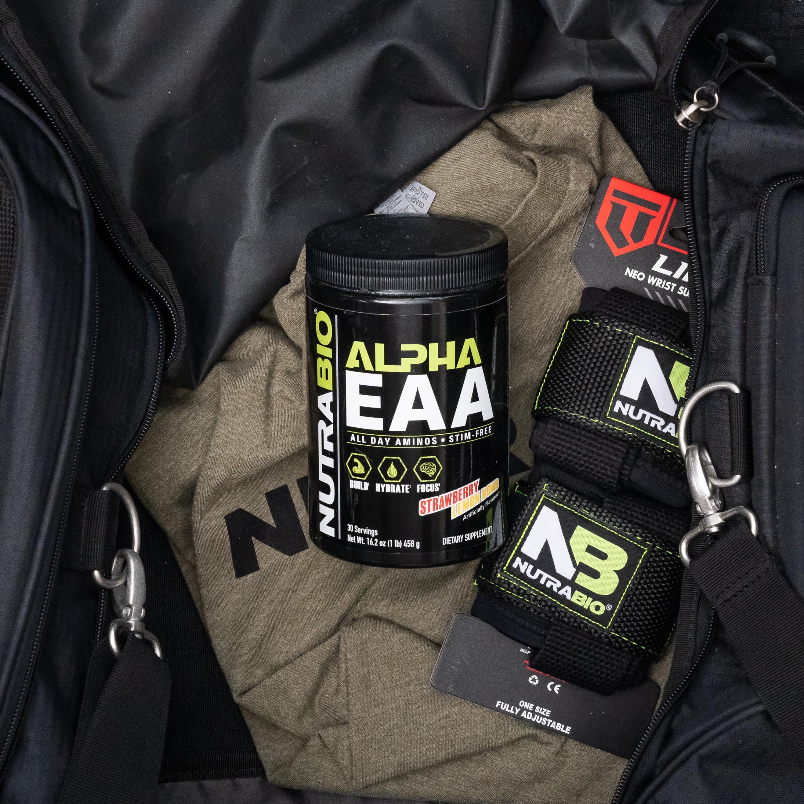 NutraBio Alpha EAA - All-Day Amino Acids for Muscle Growth and Hydration - Essential Amino Acids with Nootropics & Adaptogens- Full Spectrum EAA BCAA Powder - 30 Servings - Strawberry Lemon - Image 11