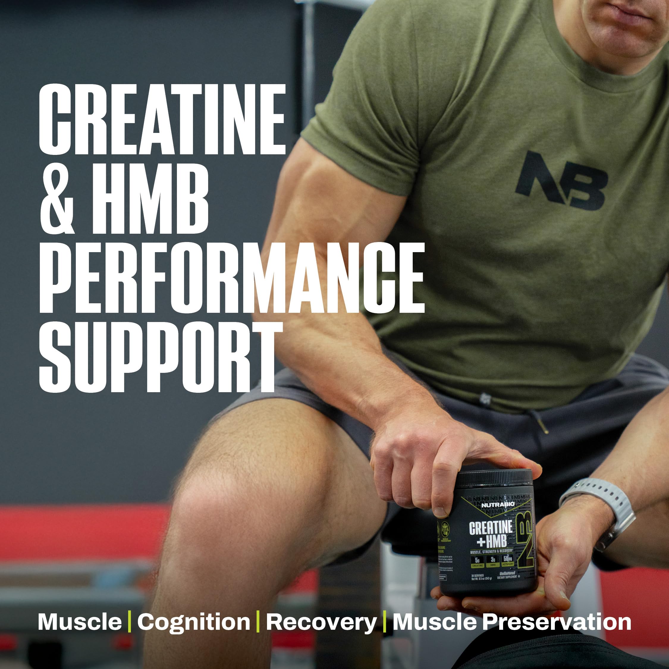 NutraBio Creatine + HMB- Creatine Monohydrate with HMB Powder for Muscle Growth, Increased Strength- 30 Servings (Unflavored) - Image 5