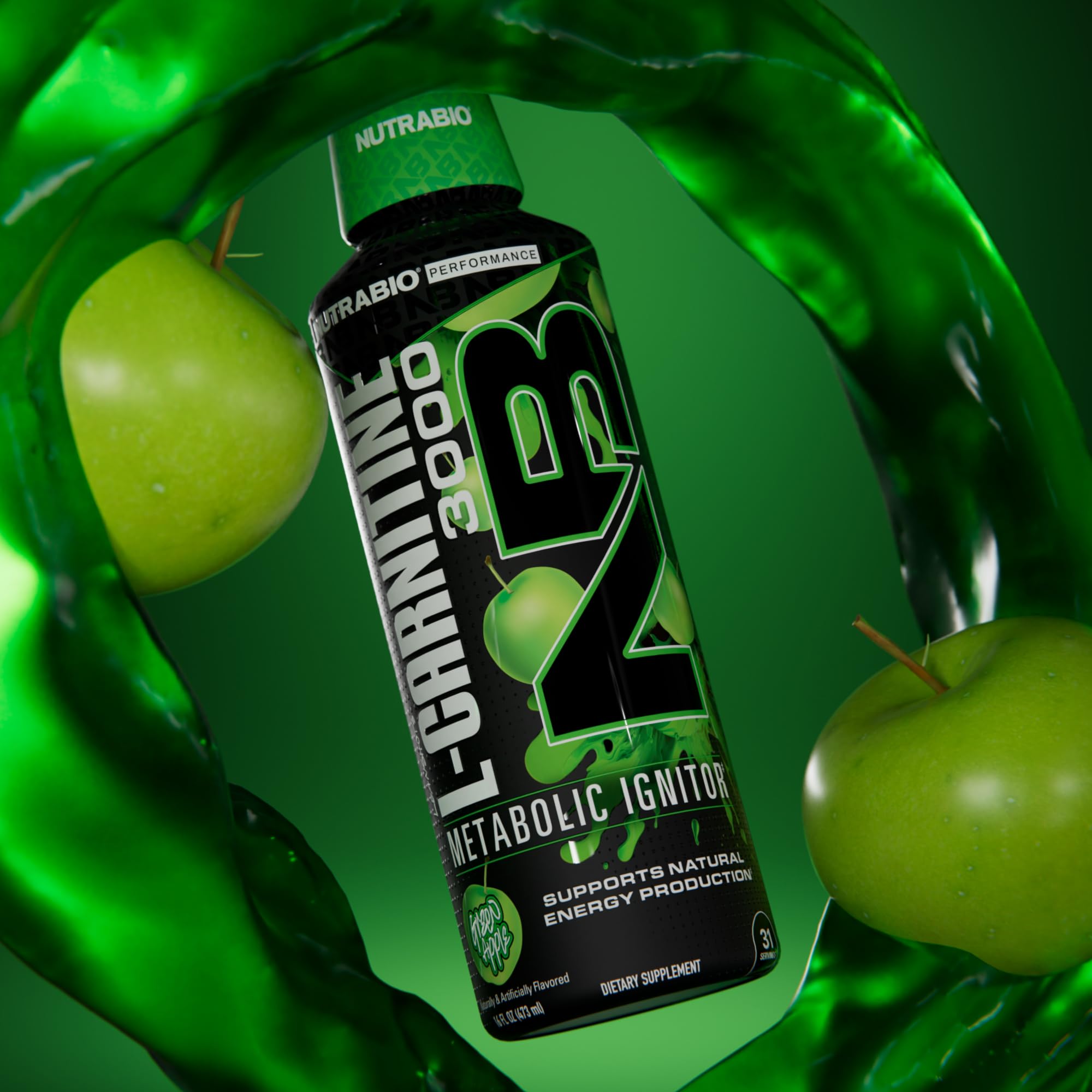 NutraBio – L-Carnitine Liquid Shots – 3000mg, (Green Apple) – 10mg of Vitamin B-5 – Zero Carbs & Sugars – Energy Production – Muscle Recovery - Image 4