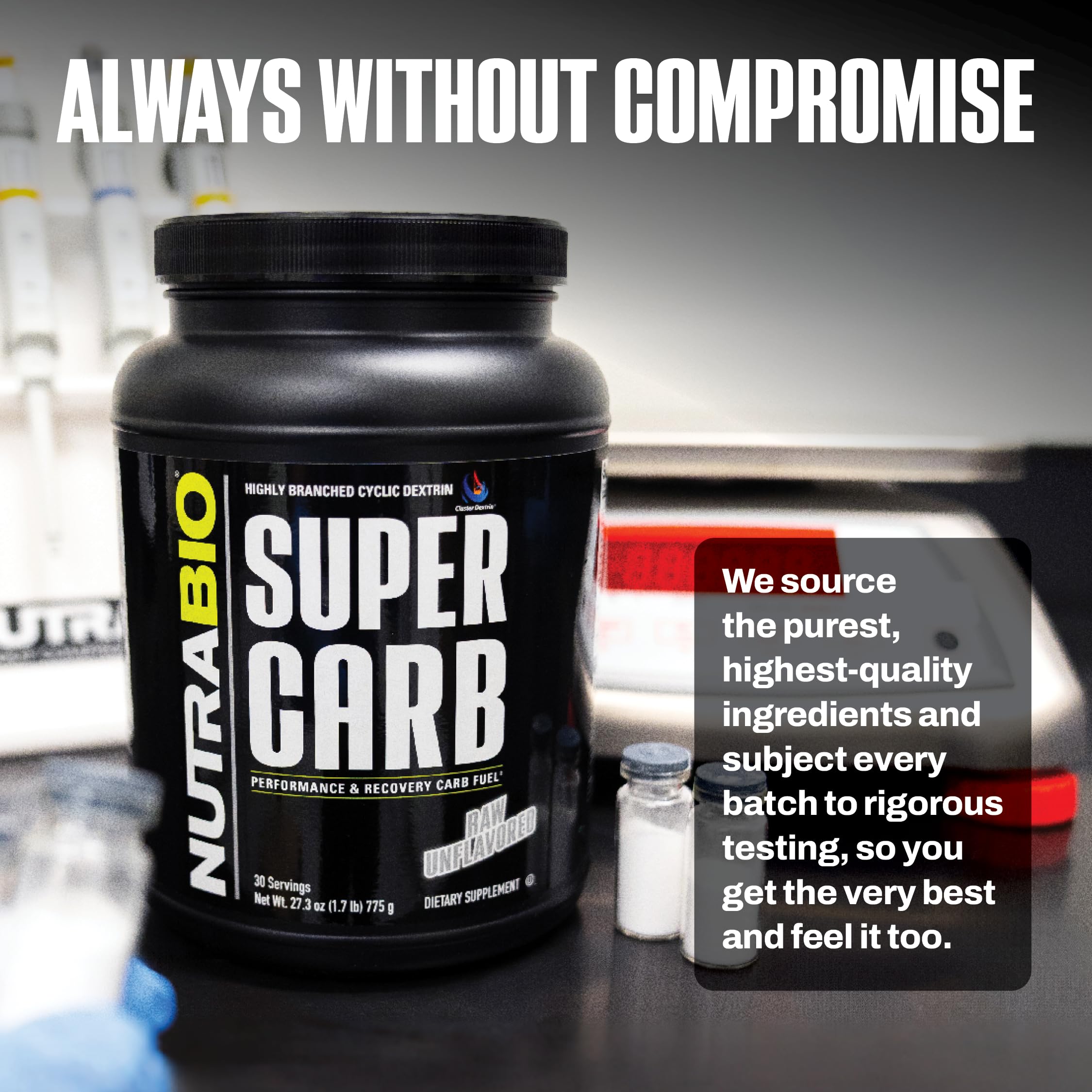 NutraBio Super Carb, Carbohydrate Powder with Cluster Dextrin & Electrolytes, Advanced Carb Supplement Powder for Workout Fuel, Performance, and Muscle Recovery, Cyclic Dextrin, Unflavored, 30 Sv - Image 6